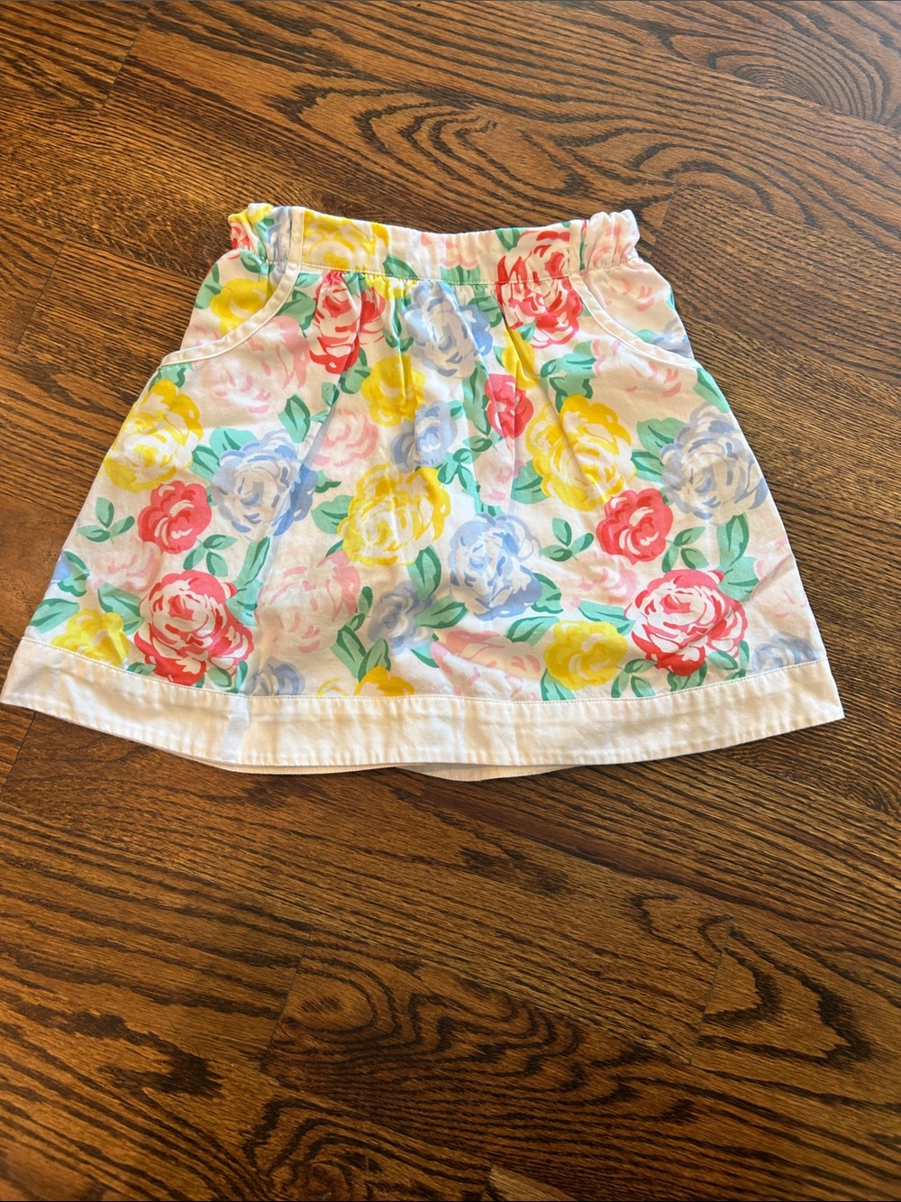 crown & ivy Kids Floral Cotton Skirt in White with Pastel Accents